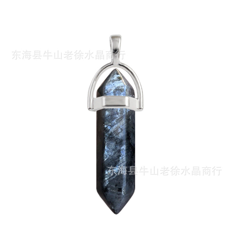 Wholesale Natural Stone Crystal Bullet Necklaces