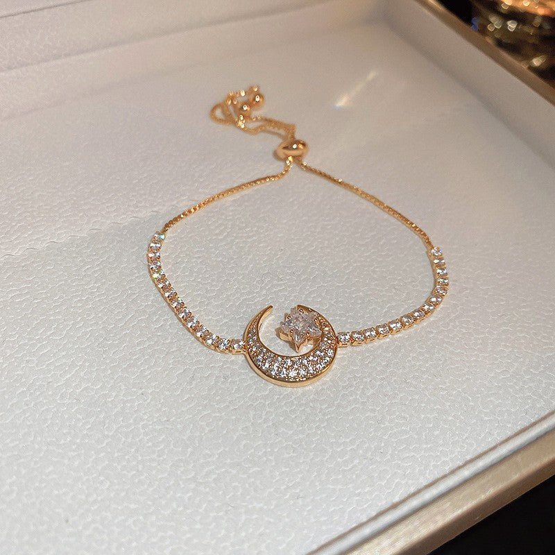 Wholesale Zircon Love Heart Adjustable Bracelet