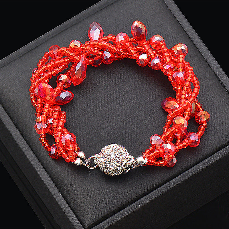 Wholesale Magnet Multicolor Drop Shape Crystal Beads Bracelet Necklace