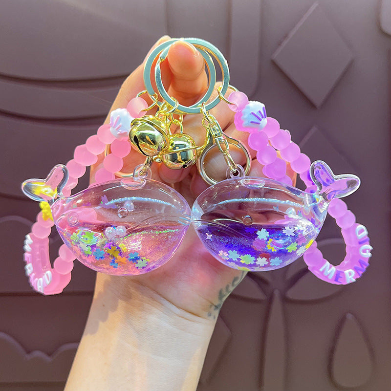 Wholesale Oil-filled Colorful Whale Keychain