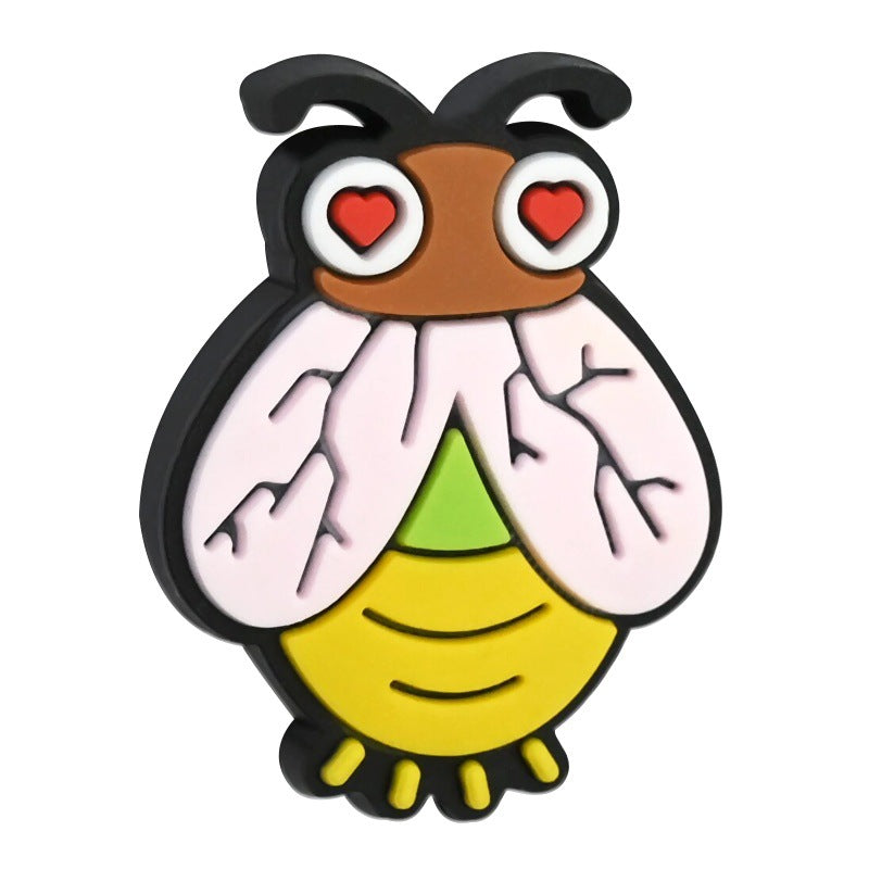 Wholesale Random 100pcs Cartoon Bee Series Ballpoint Pen Bead Accessories DIY Soft PVC Loose Beads