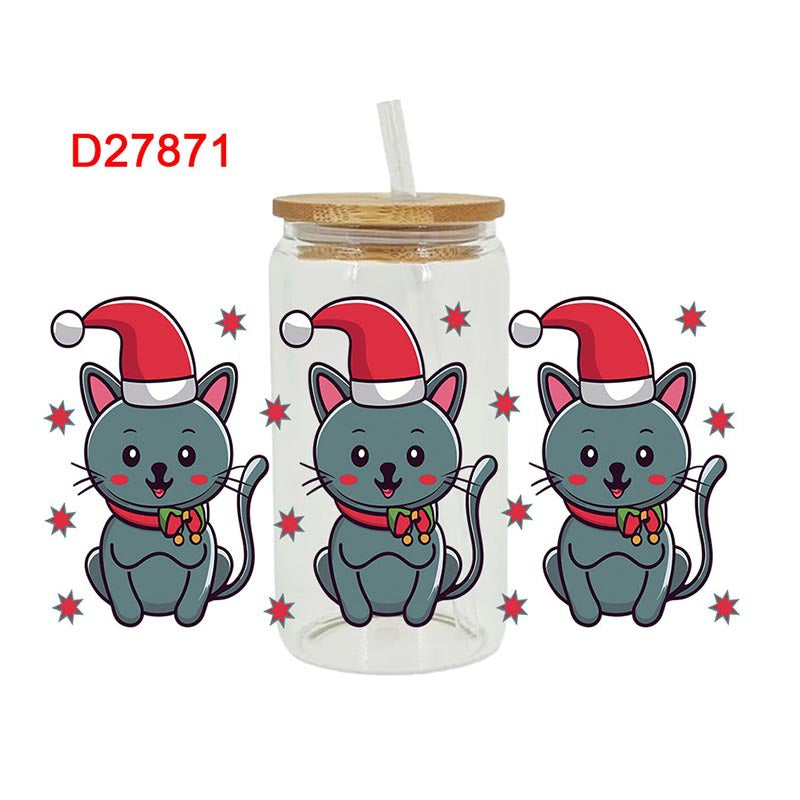 Wholesale Uv Transfer Sticker Tree Glass Cup Crystal Sticker 16oz Cup UV DTF Wraps