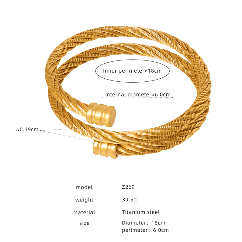 Wholesale Ring Light Luxury Colorless Titanium Steel Bracelet