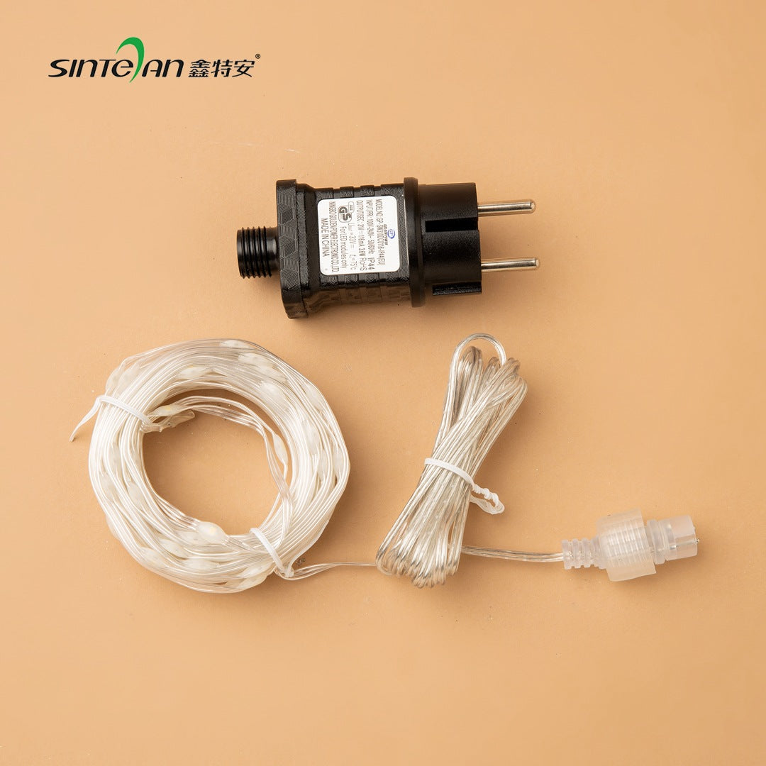 Wholesale Christmas tree light string warm white lighting LED low voltage light anti-electric shock button battery copper Christmas light