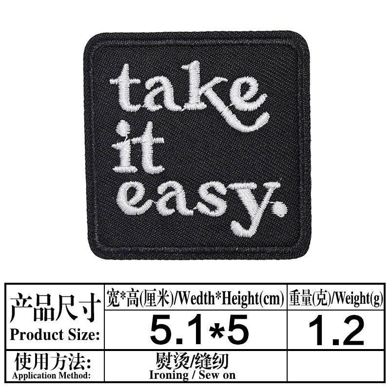 Wholesale Inspirational  encourages English embroidery DIY Patches