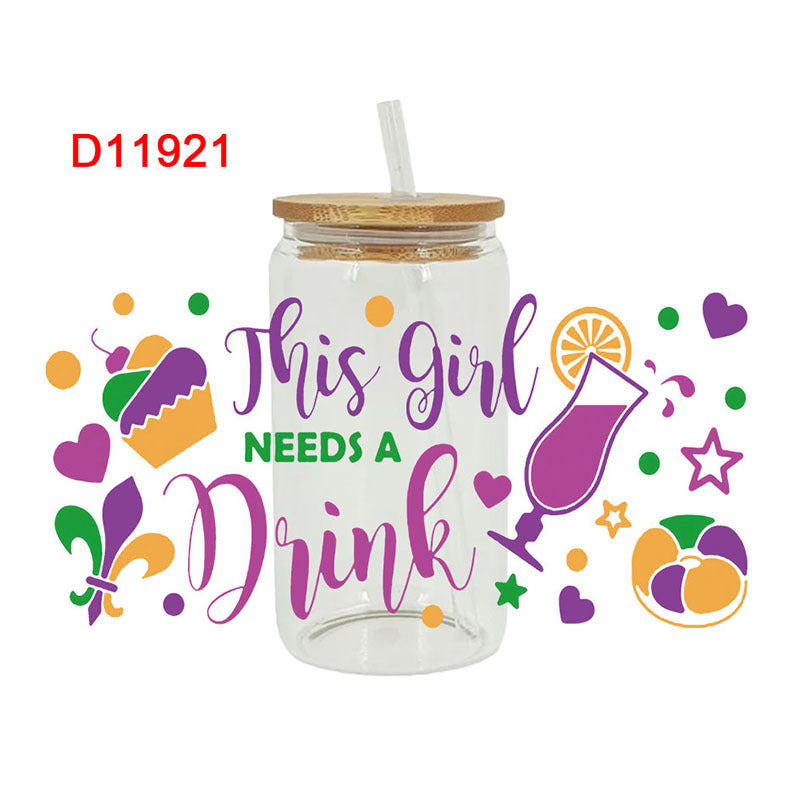 Wholesale Cartoon Cute Colorful Carnival 16oz Cup UV DTF Wraps