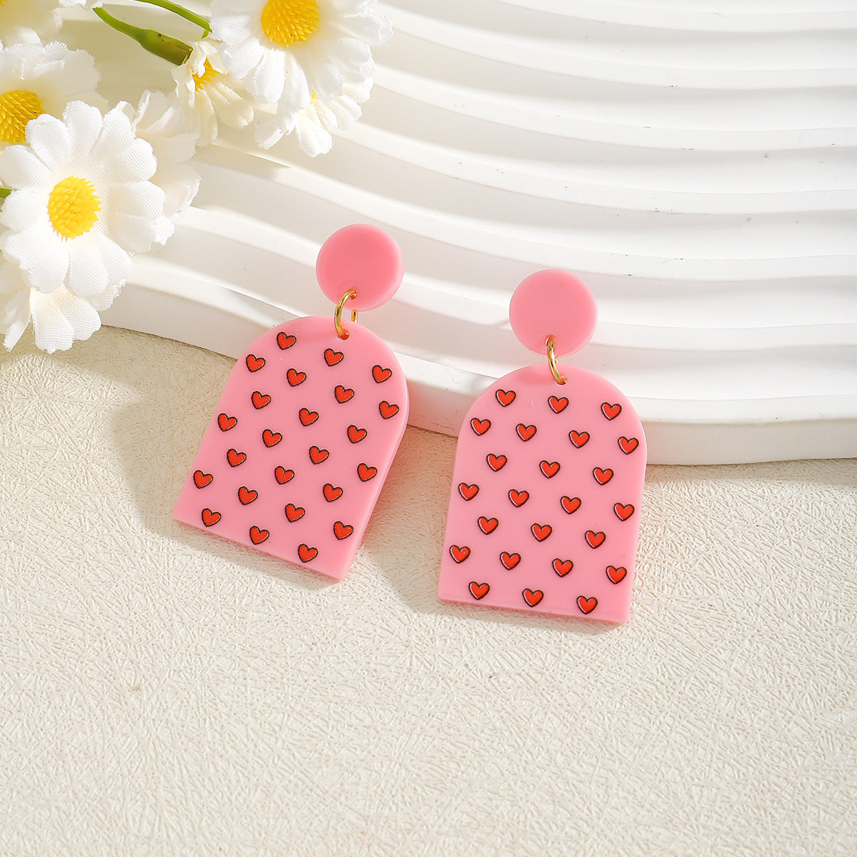 Wholesale Valentine' s Day Love Whale Wine Glass Letter Set Acrylic Earrings