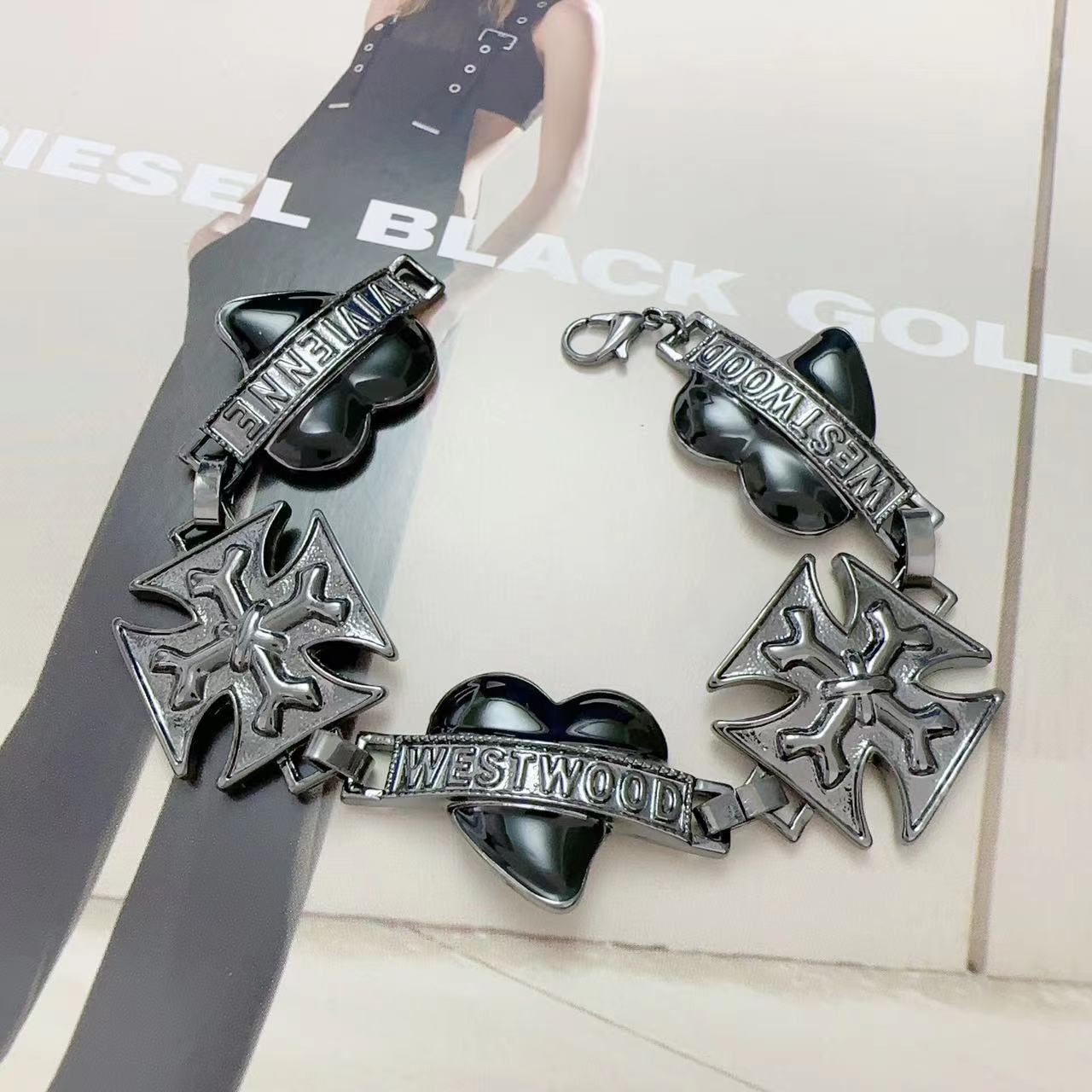 Wholesale Punk Love Cross Bracelet