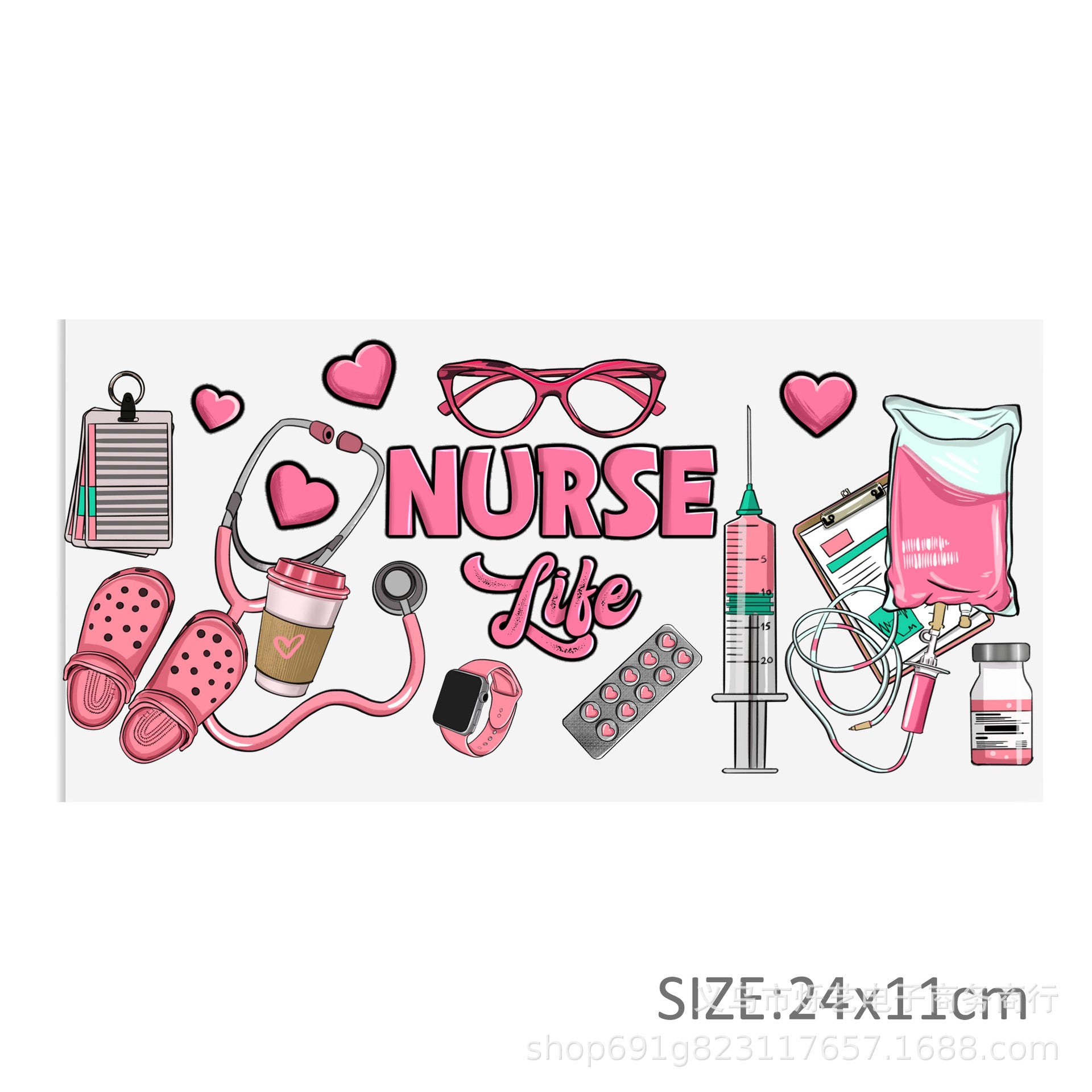 Wholesale 5pcs Nurse Medical Health 16oz Cup UV DTF Wraps