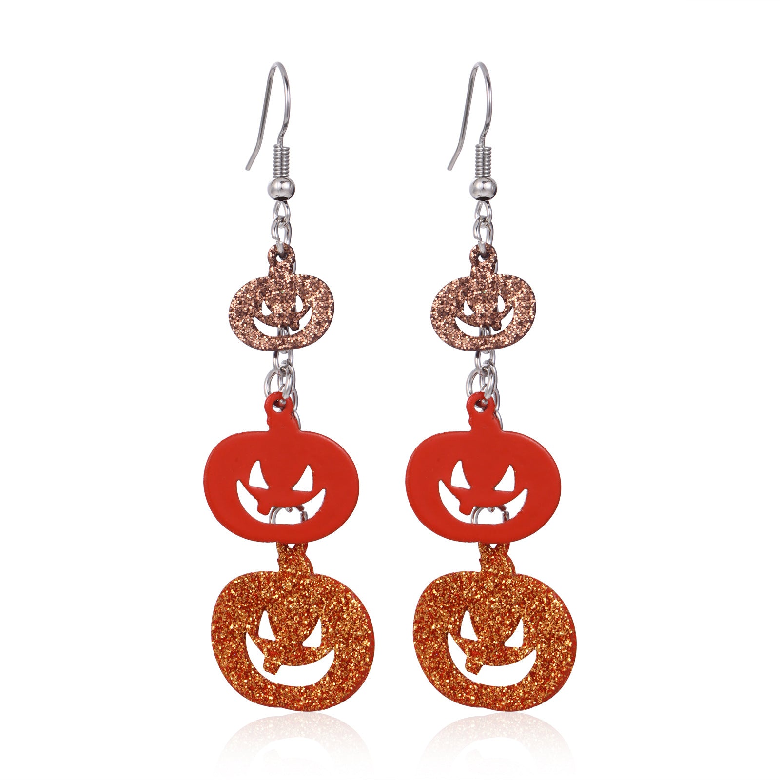 Wholesale  Skull Pumpkin Earrings Silver Tone Zinc Alloy Rhinestone Jewelry Party Wear For Women