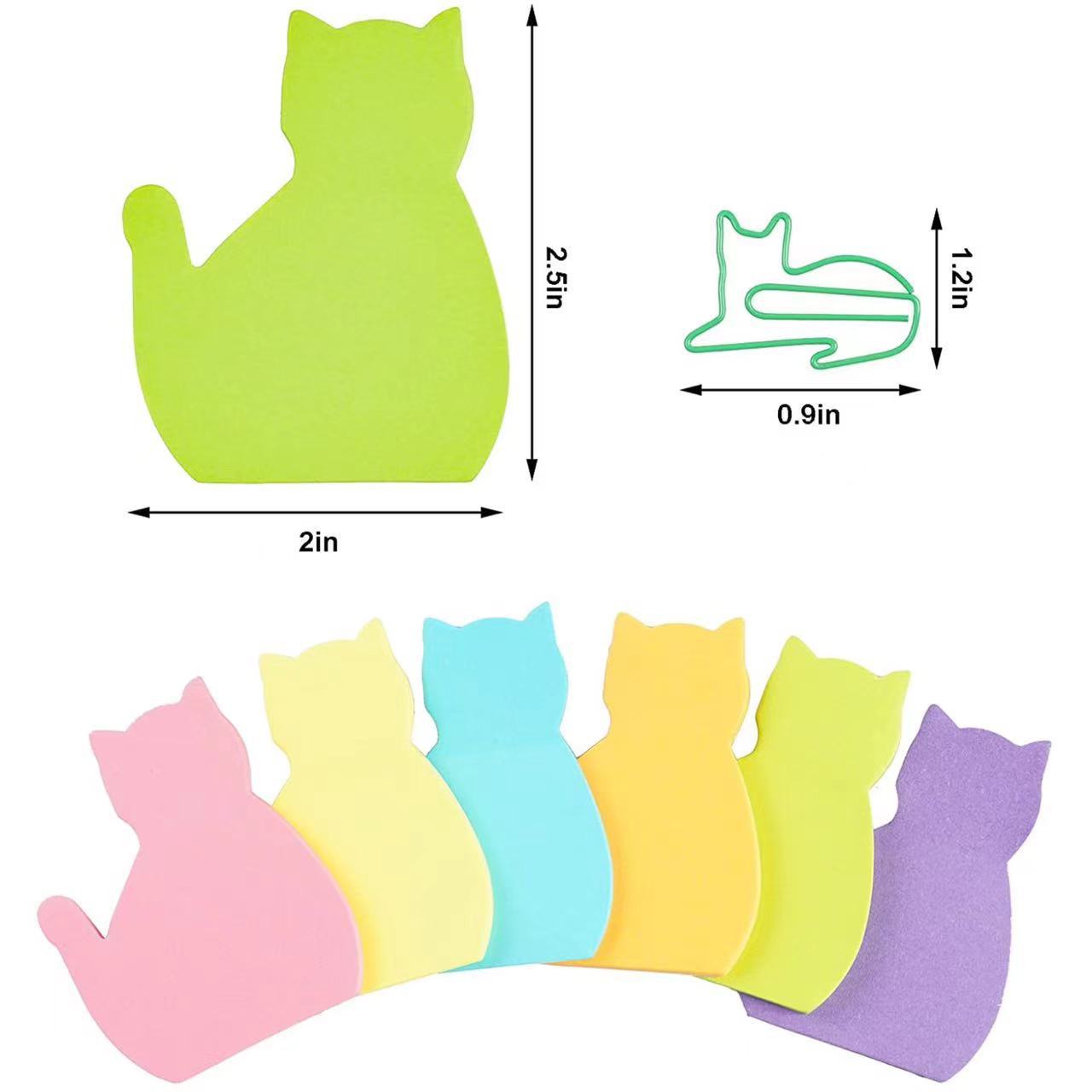 Wholesale Cartoon Cat-Shaped Sticky Notes