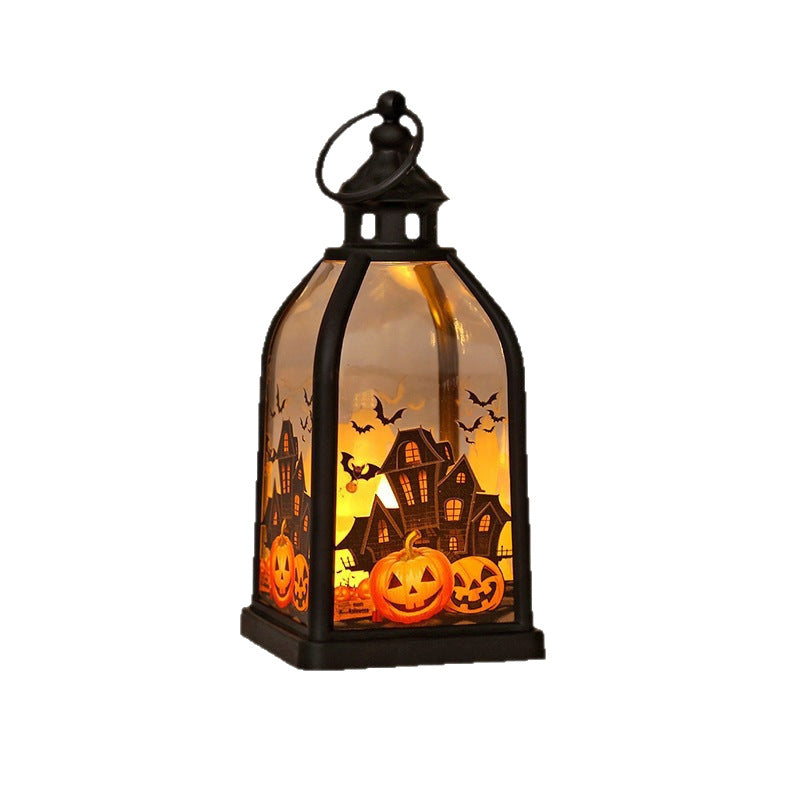 Wholesale Retro  Pumpkin Lantern With Witch Design For Party Bar Decorative Accent