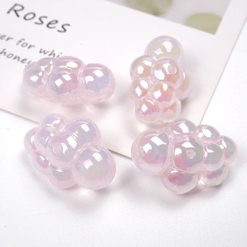Wholesale 10pcs Transparent UV Colorful Perforated Cloud Acrylic Beads