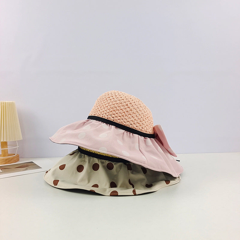 Sombrero de protector solar de lunares de verano al por mayor Big Brim vacía sombrero vacío