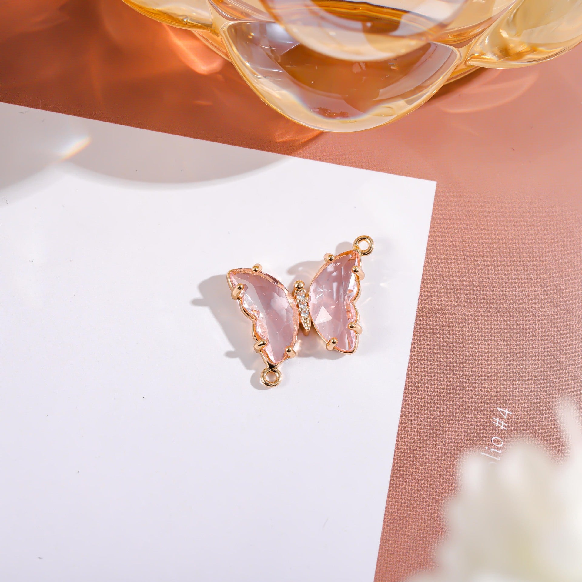 Wholesale Crystal Butterfly Double Pendant