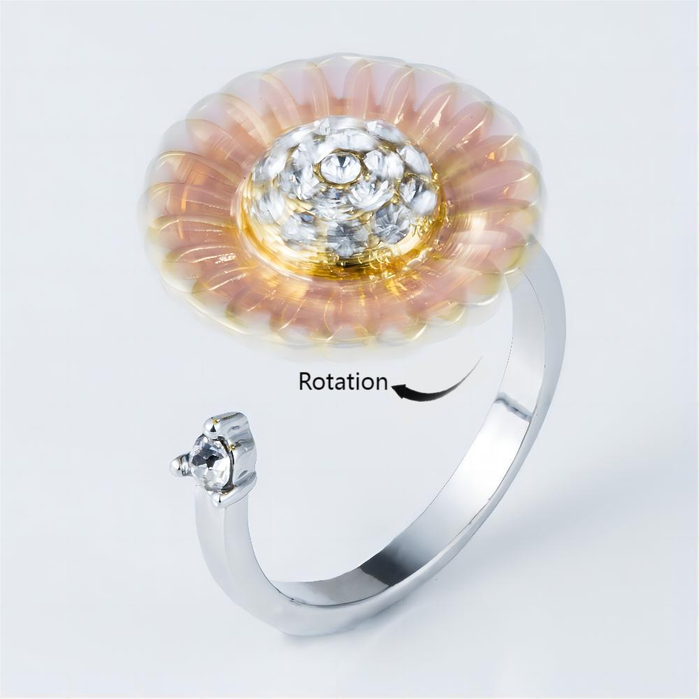 Wholesale Rotating Sunflower Daisy Adjustable rings