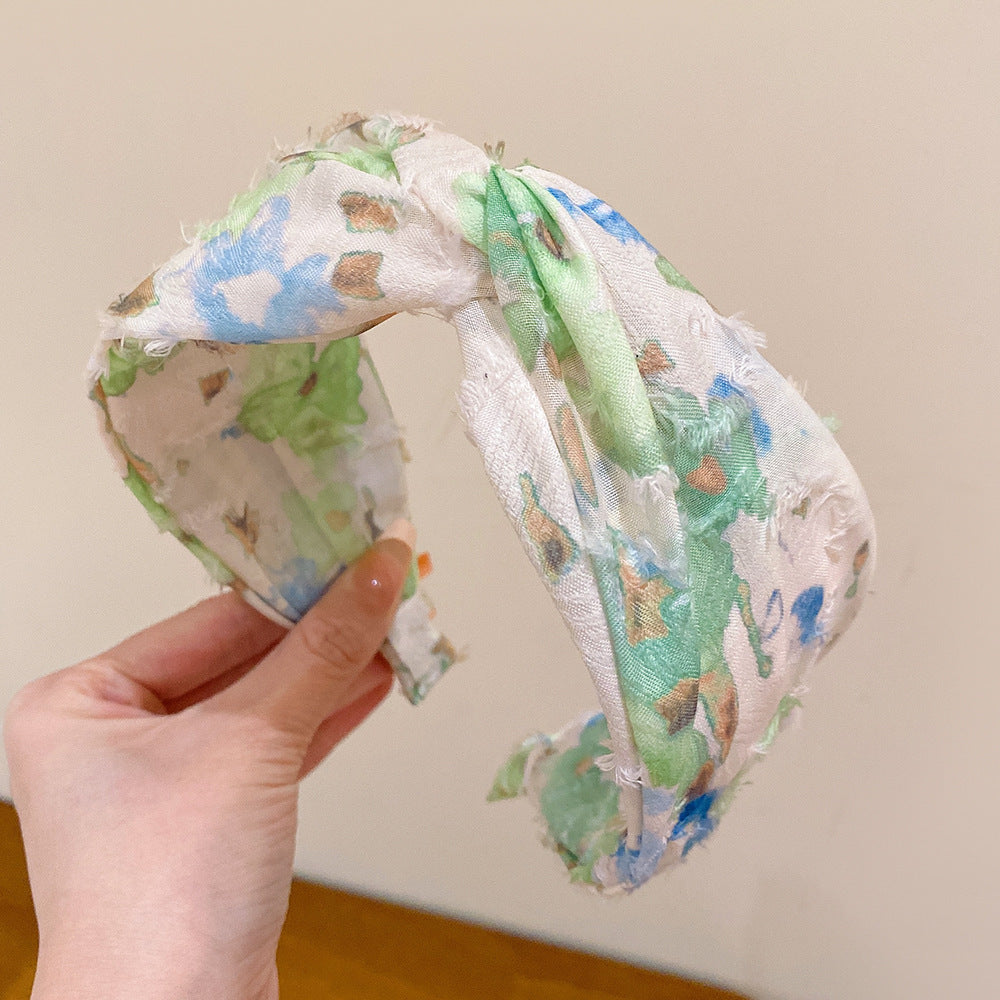 Wholesale Tie Dye Wide Edge Pressed Polyester Headband