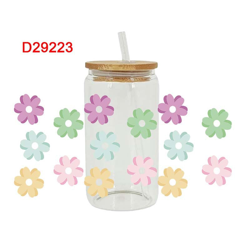Wholesale Uv Transfer Sticker Glass Cup Crystal Label Crystal Sticker 16OZ UV DTF WRAPS