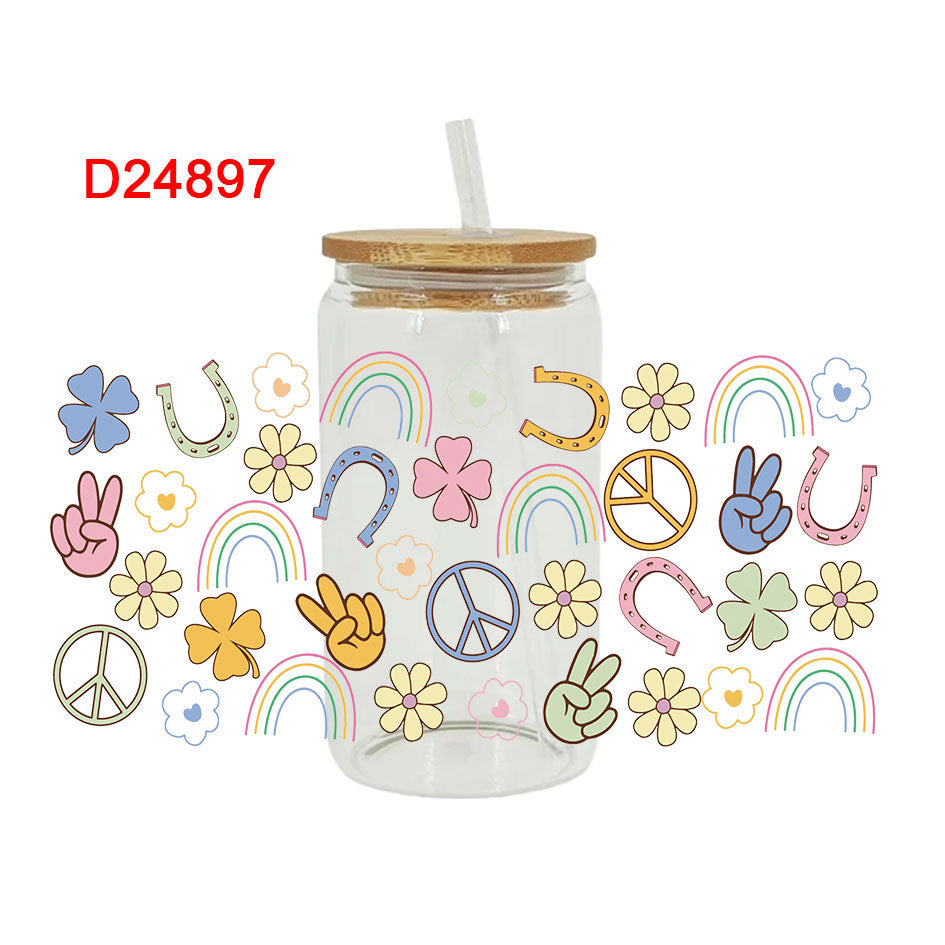 Wholesale Green forest 16oz Cup UV DTF Wraps