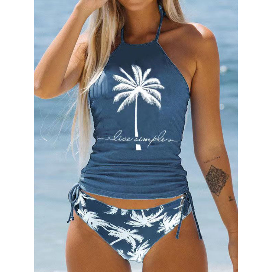 Wholesale Coconut Tree Print Tie-Strap Bikini