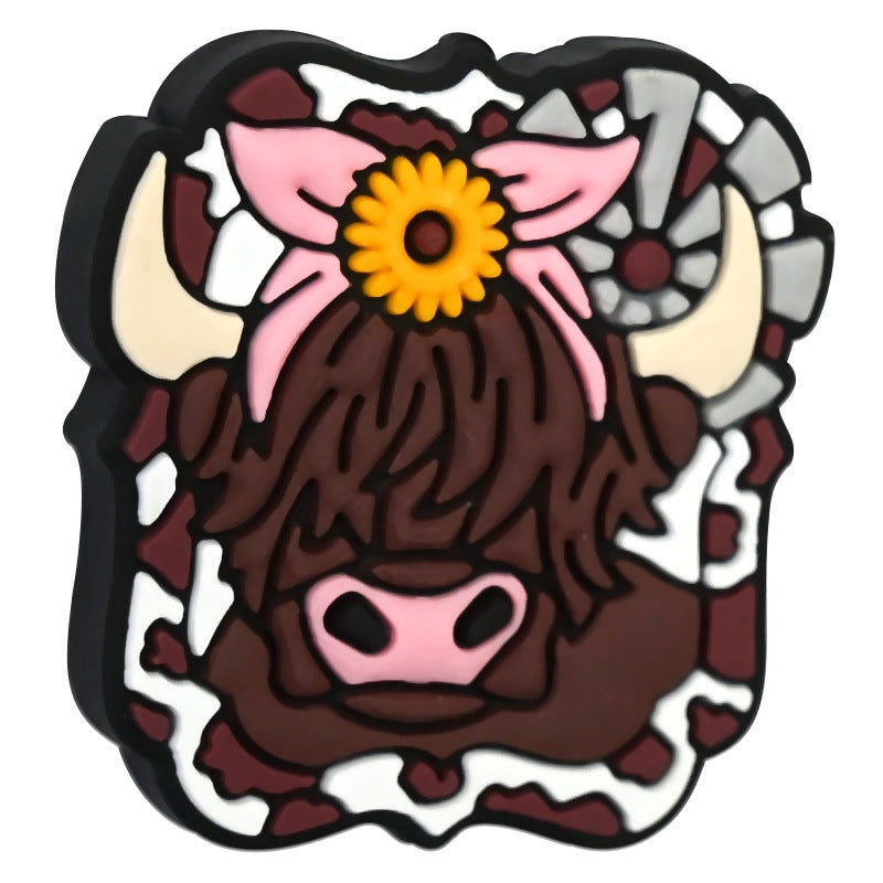 Wholesale Random 100pcs Highland Cow Yak  Focal Beads