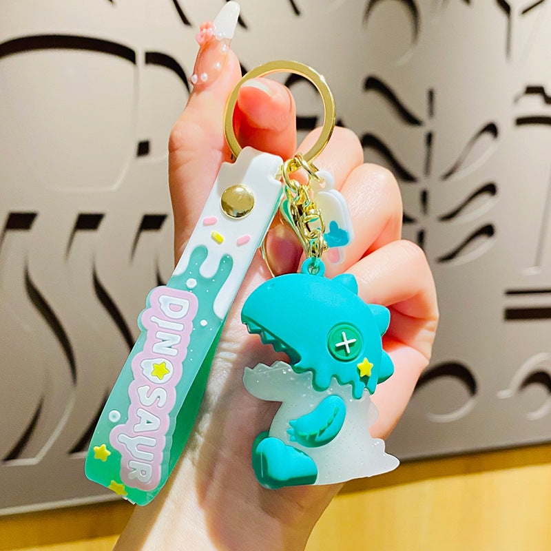 Llavero de dinosaurio de helado lindo de PVC al por mayor