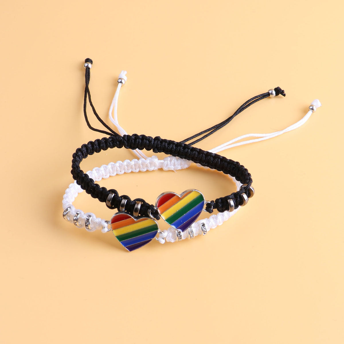 Wholesale Rainbow Hand-woven Friendship Couple Bracelet