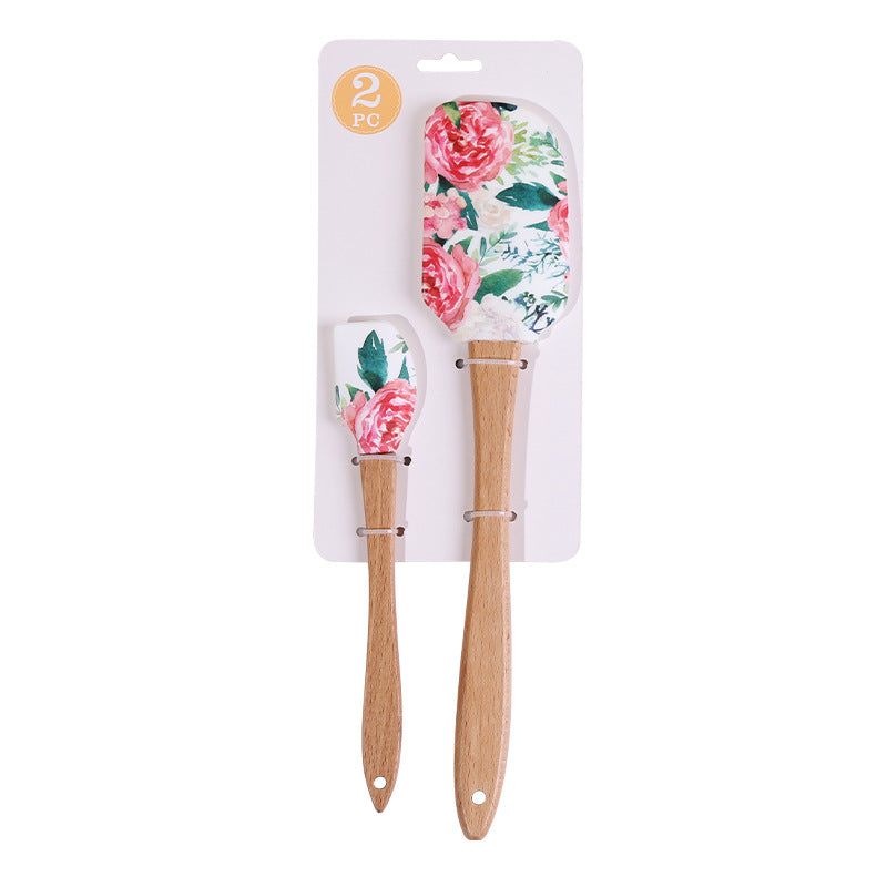 Wholesale Large and Small Set Cake Cream Spatula Wooden Handle Spatula