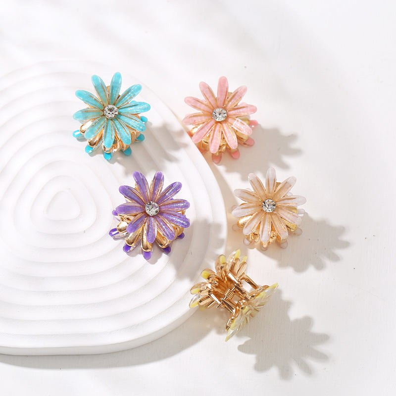 Wholesale crystal alloy flower hair clip