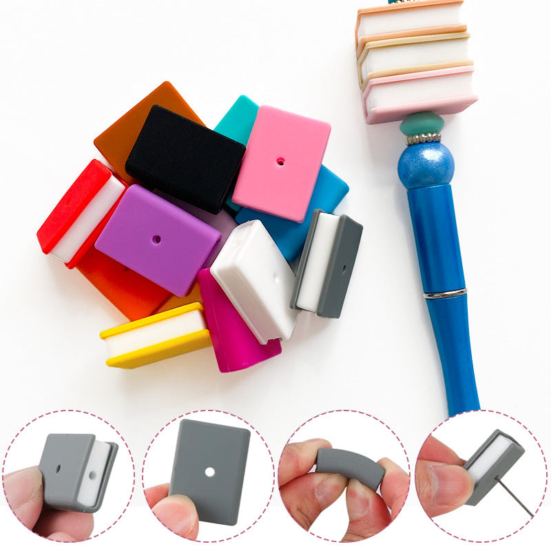 Wholesale 10pcs stacked rectangular books Focal Beads