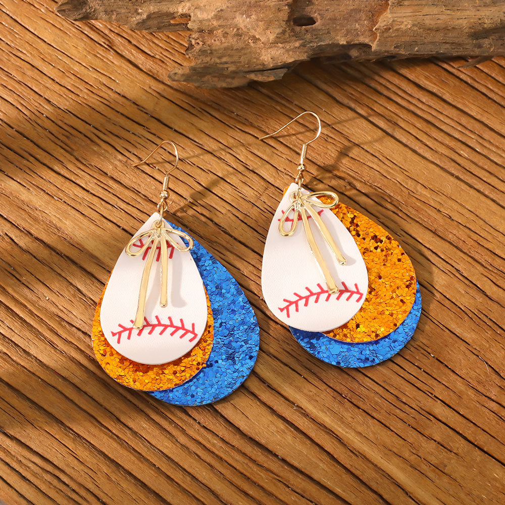 Wholesale iridescent sequined bow earrings