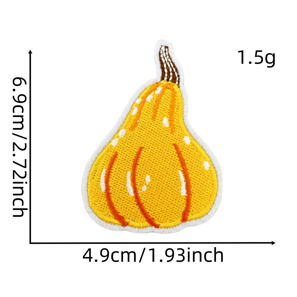 Wholesale Cartoon Autumn Harvest Embroidered Patches Pumpkin Maple Leaf Honey Pot Party Applique Decorative Craft Supply For Clothing Resale