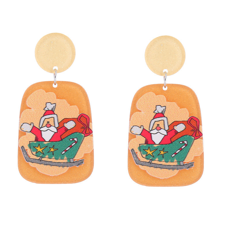 Wholesale Christmas Snowflake House Christmas Tree Gingerbread Man Acrylic Earrings