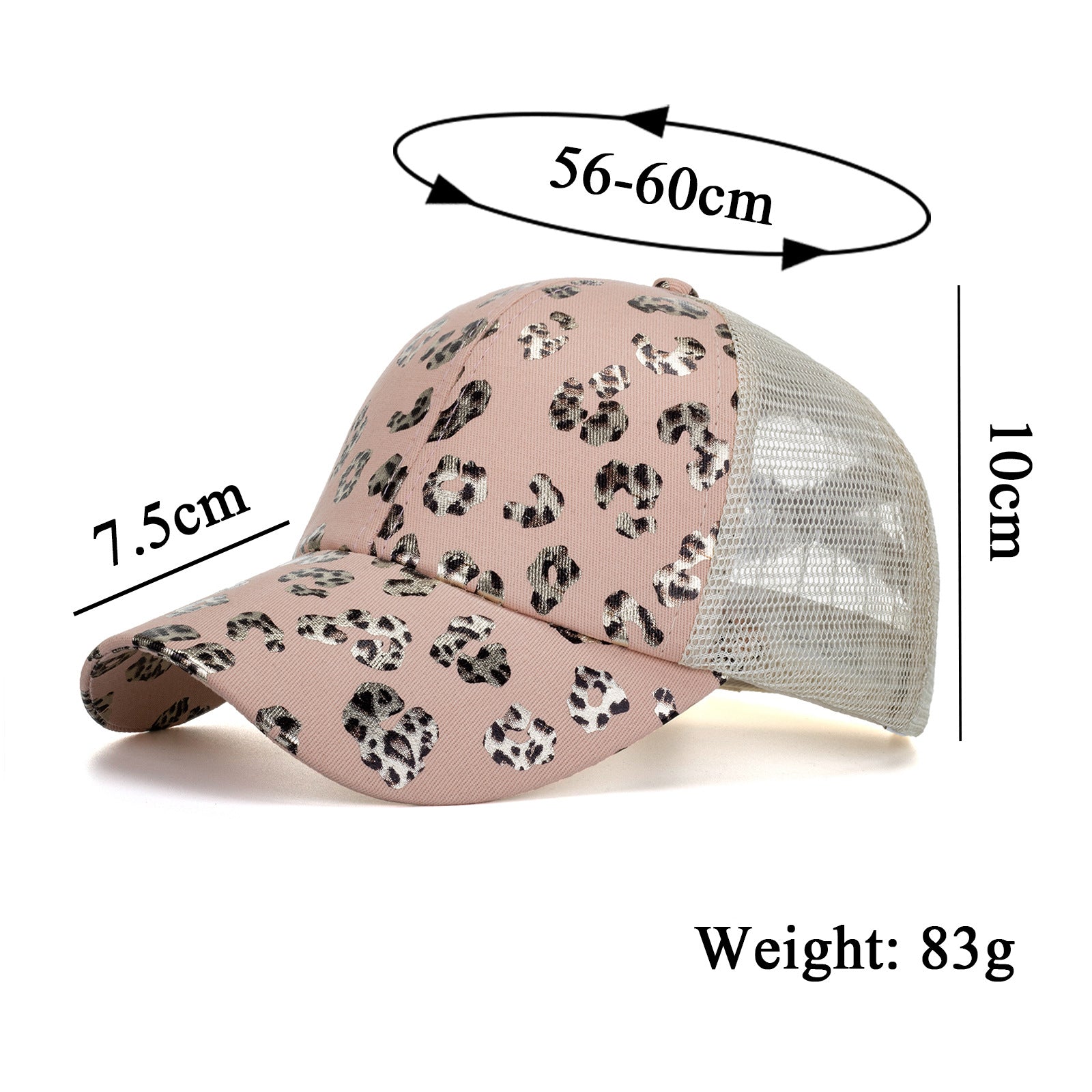 Wholesale  new bronzing leopard horsetail hole baseball cap Women's sun hat