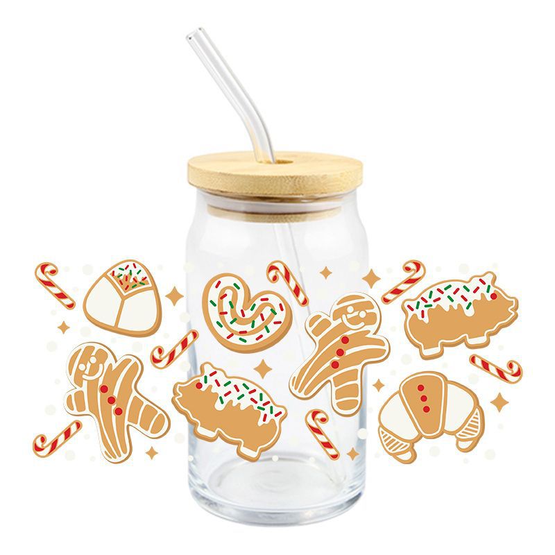 Wholesale 10pcs Christmas Tree House Cartoon﻿ 16oz Cup UV DTF Wraps