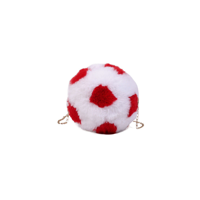 Wholesale Plush Football Bag Plush Chain Single Shoulder Diagonal Straddle Bag