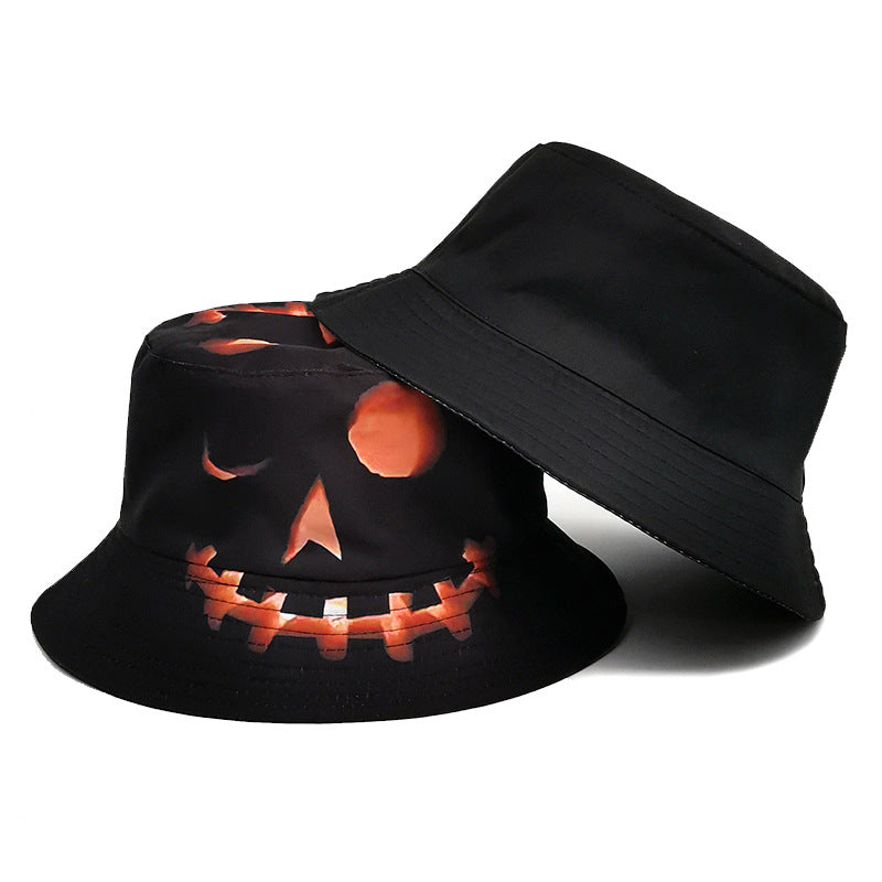 Wholesale Halloween Pumpkin Grimace Printing Polyester Bucket Hat