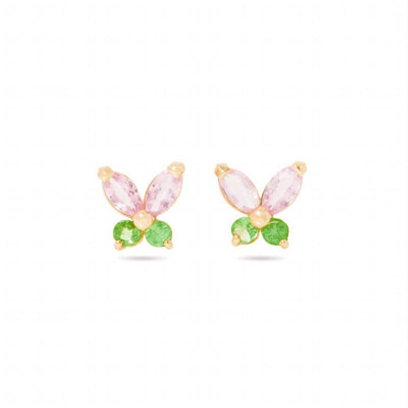 Wholesale Butterfly Colored Zircon Copper Earrings