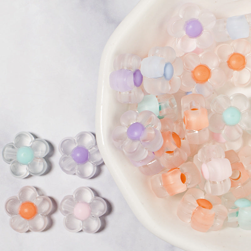 Wholesale Acrylic Transparent Candy Colored Flower Beads