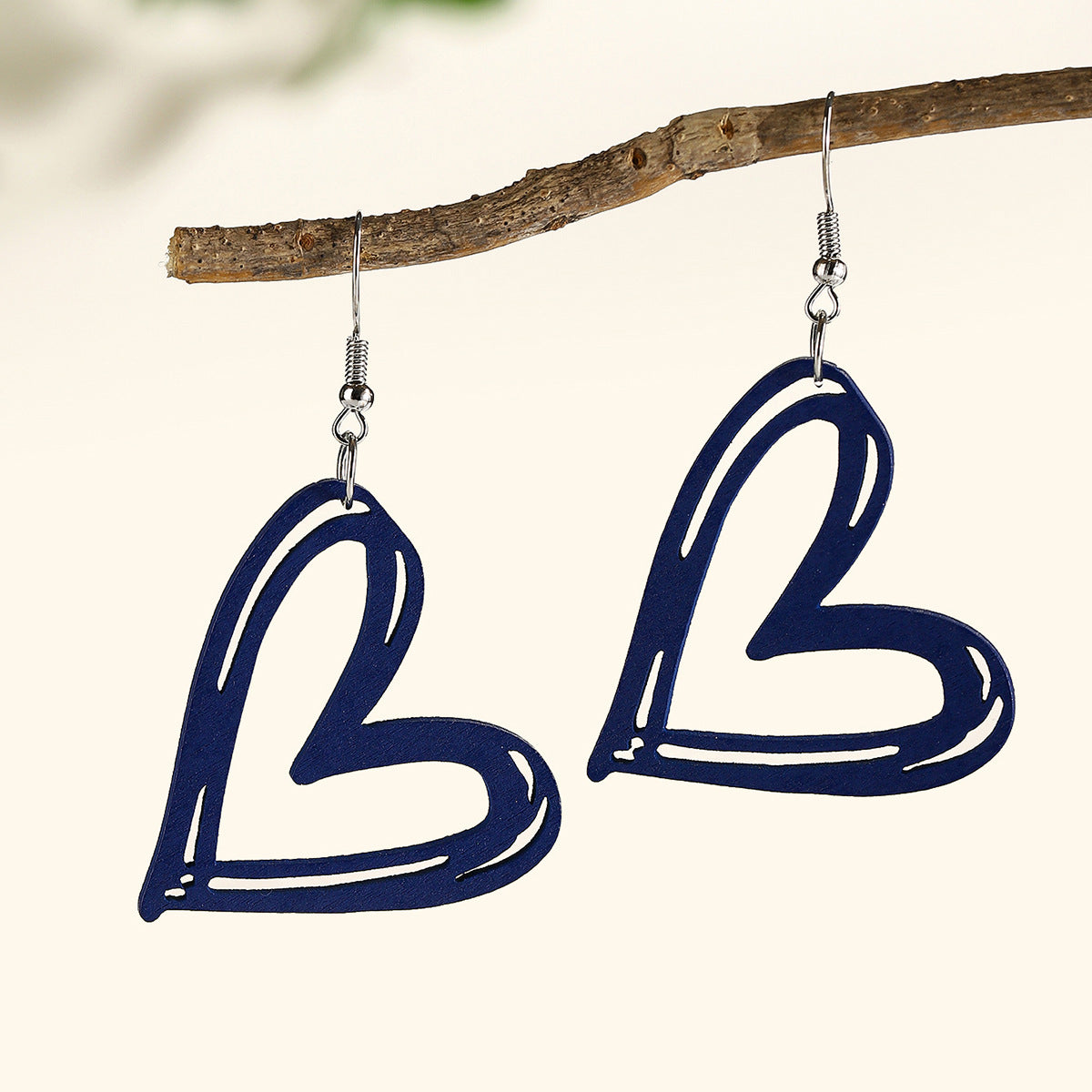 Wholesale Colorful Love Valentine' s Day Wood Earrings