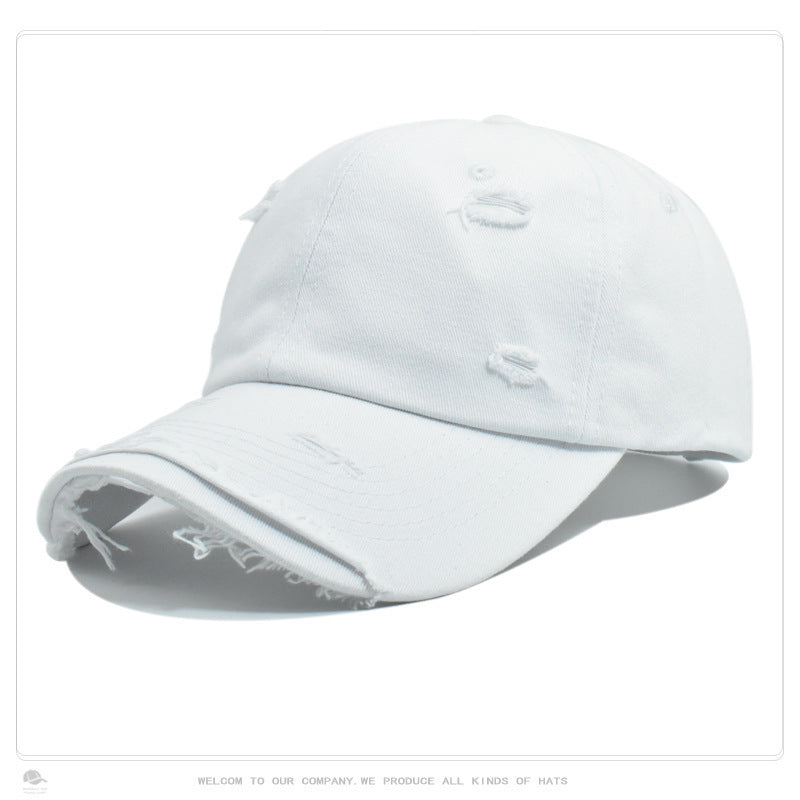 Wholesale Fashion Personality Outdoor Shade Hat Men's European and American Retro Old Brim Broken Edge Baseball Cap Women