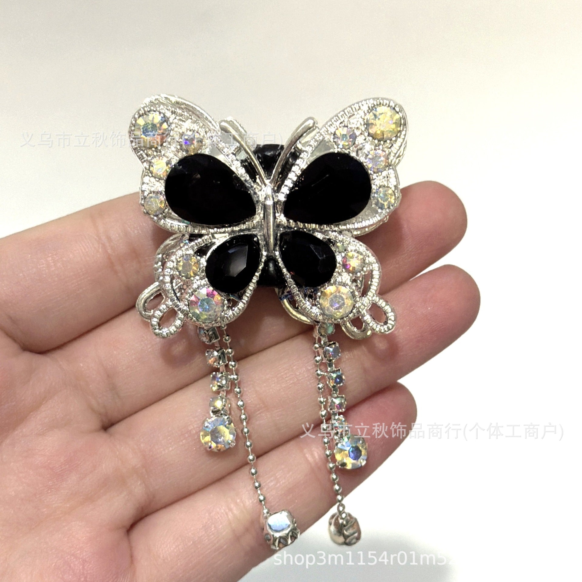 Wholesale 10pcs Soft ceramic three-dimensional butterfly crystal tassel beads