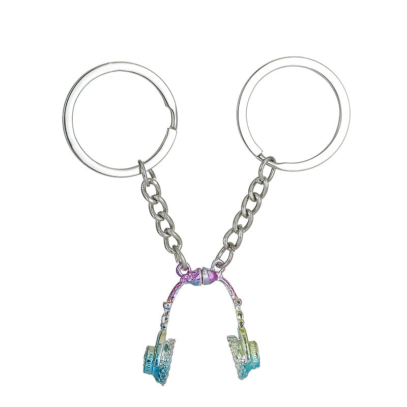 Wholesale Alloy Headphone Magnetic Stitching Couple Keychain