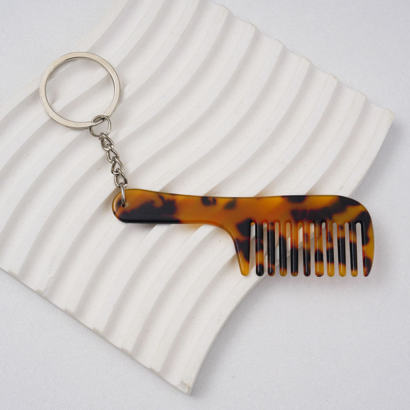 Wholesale Leopard print vinegar comb pendant keychain