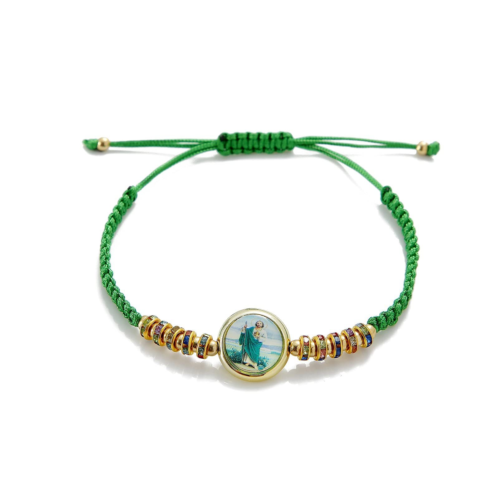 Wholesale Green Ladies Braided Faith Bracelet Set