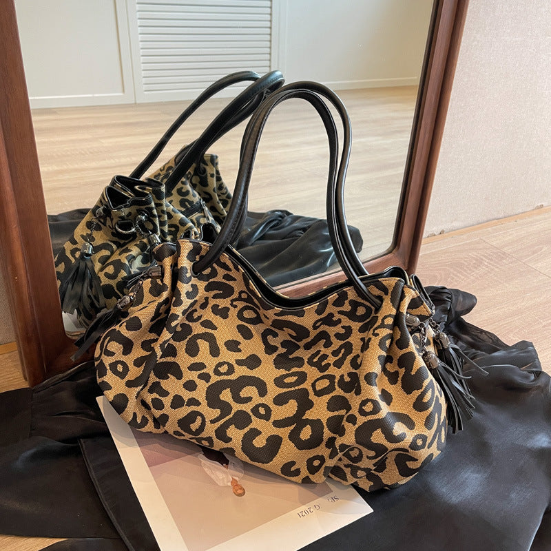 Wholesale Large Capacity Leopard Print Canvas Bag Tote Bag Handbag