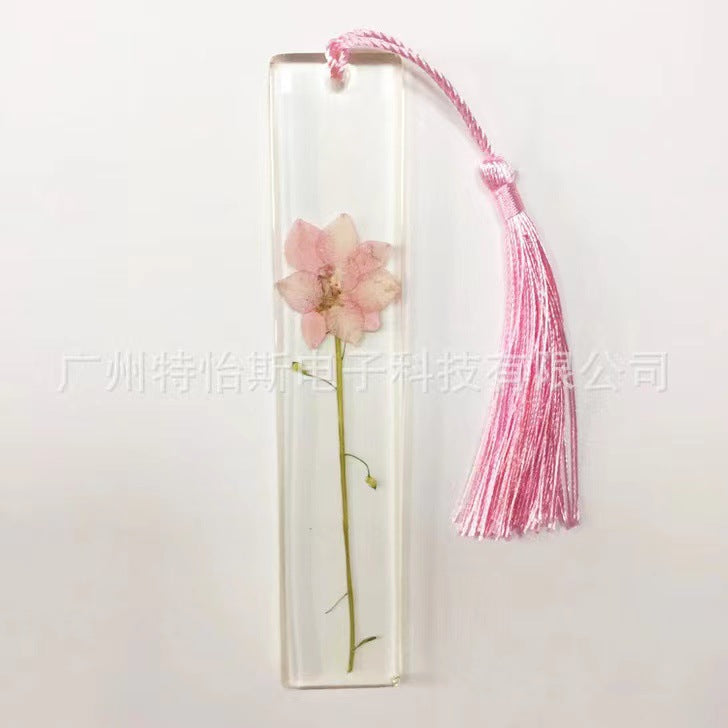 Wholesale Creative Real Flower Daisy Epoxy Transparent Tassel Dried Flower DIY Bookmark