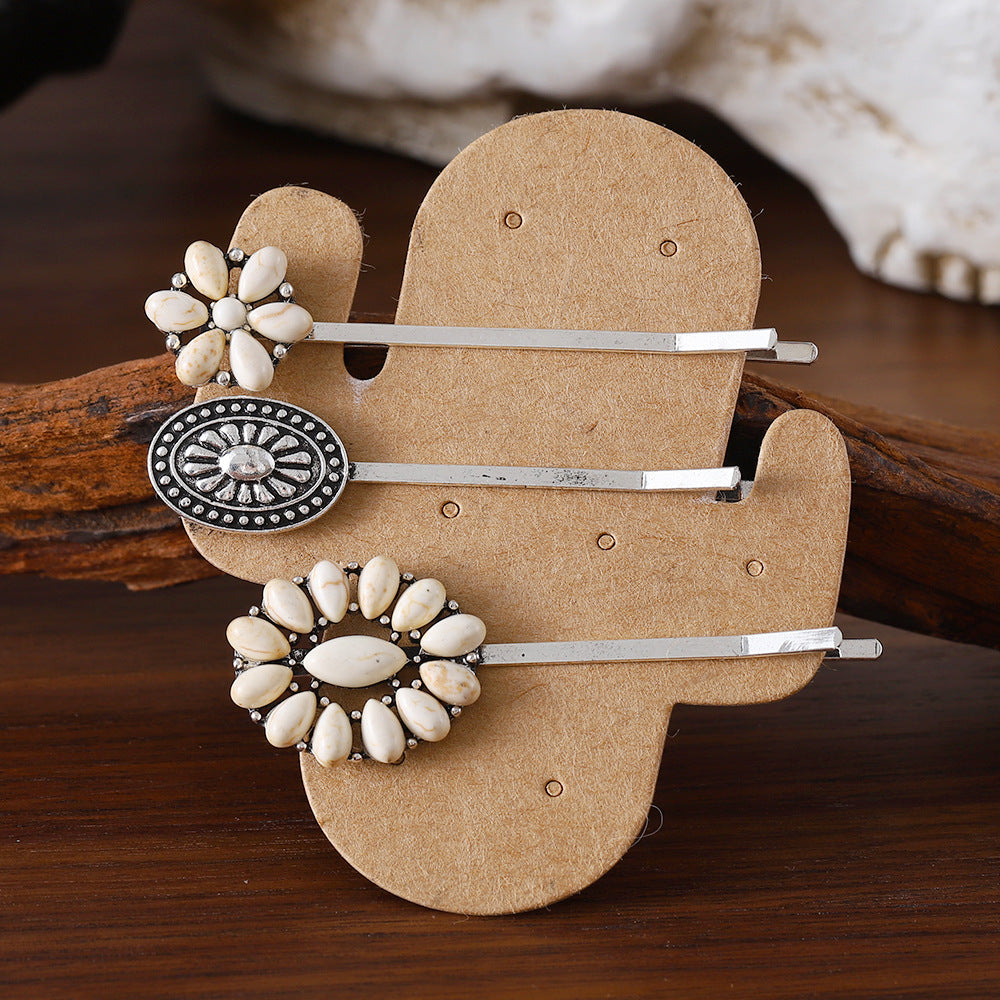 Wholesale Bohemian Turquoise Inlaid Hairpin Set