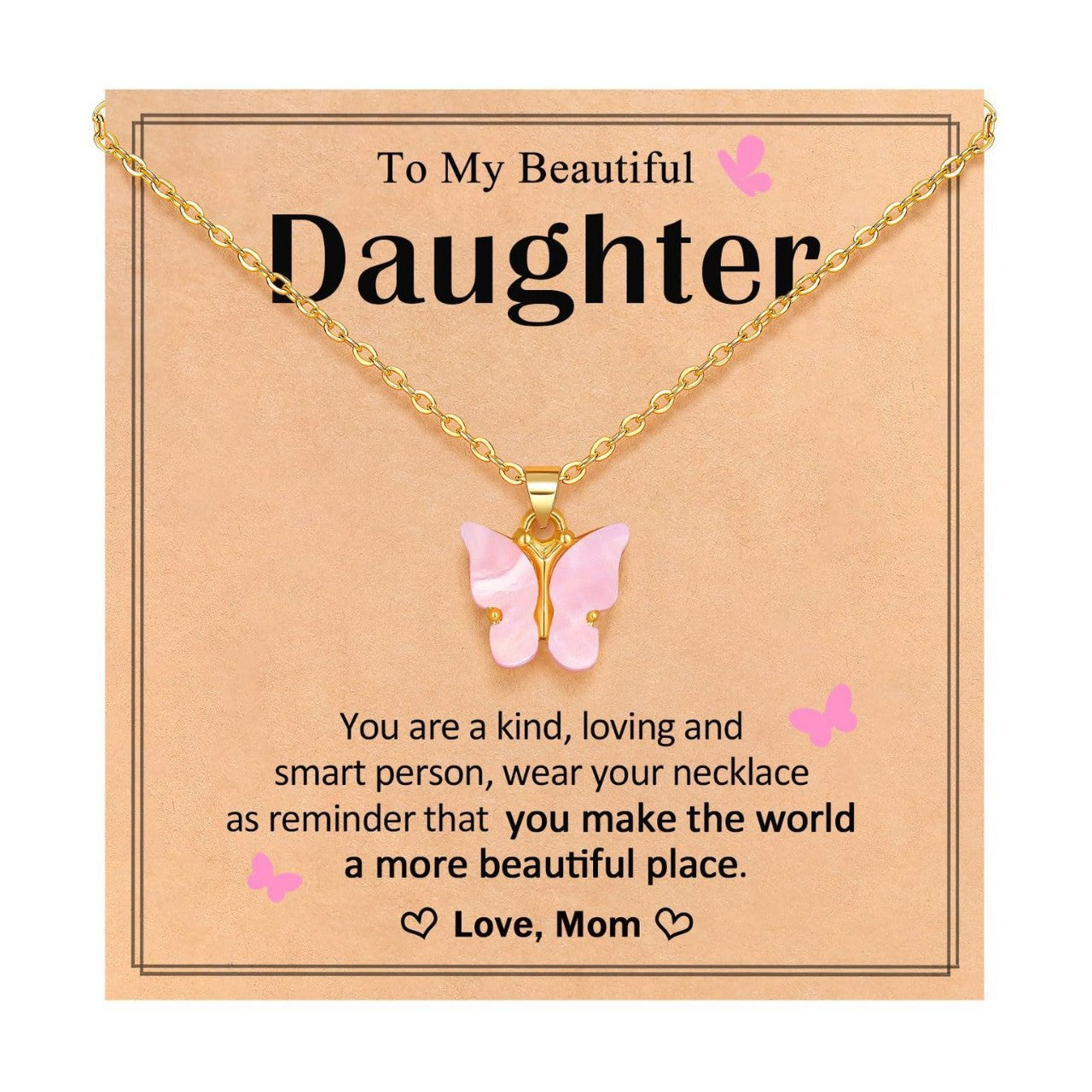 Wholesale Butterfly Pendant Simple Multicolor Acrylic Pendant Necklace