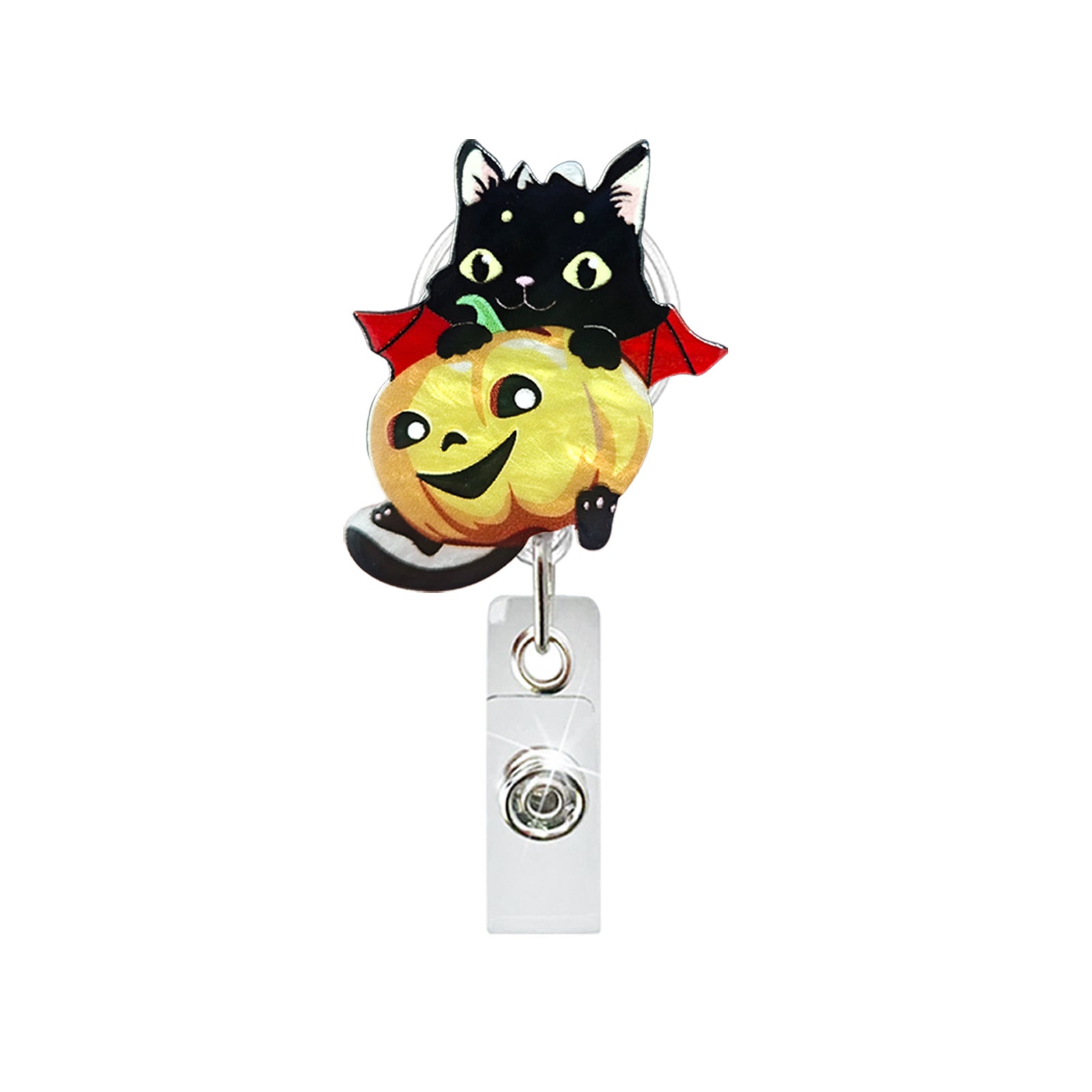 Wholesale halloween acrylic retractable rotating easy pull Badge Reels